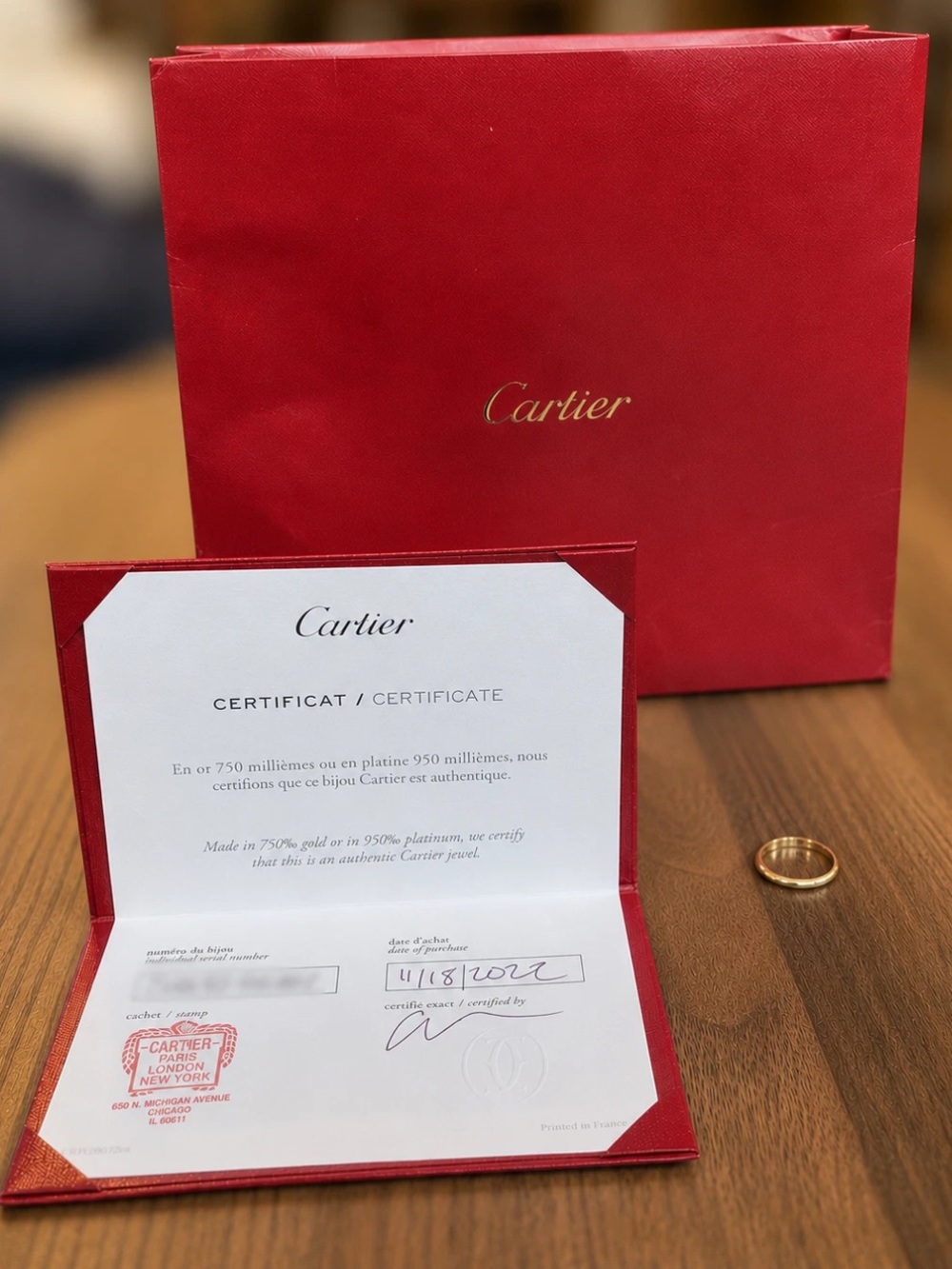 Cartier 1895 Classic 18k Yellow Gold Ring 2.5mm - Picture 6 of 8